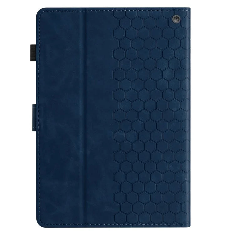 For Amazon Fire HD 10 (2021)  /  HD 10 Plus (2021) Case Honeycomb Printed Leather Tablet Cover with Card Slot