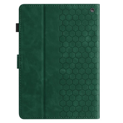 For Amazon Fire HD 10 (2021)  /  HD 10 Plus (2021) Case Honeycomb Printed Leather Tablet Cover with Card Slot