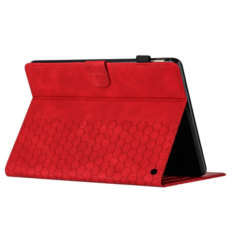 For Amazon Fire HD 10 (2021)  /  HD 10 Plus (2021) Case Honeycomb Printed Leather Tablet Cover with Card Slot