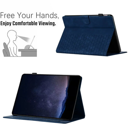 For Amazon Kindle Paperwhite 4 (2018)  /  3 (2015)  /  2 (2015)  /  1 (2015) Case Honeycomb Printed Leather Tablet Cover with Card Slot