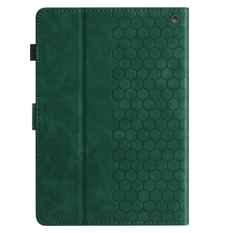 For Amazon Fire HD 8 (2022)  /  (2020) Case Honeycomb Printed Leather Tablet Cover with Card Slot