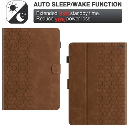 For Amazon Fire HD 8 (2022)  /  (2020) Case Honeycomb Printed Leather Tablet Cover with Card Slot