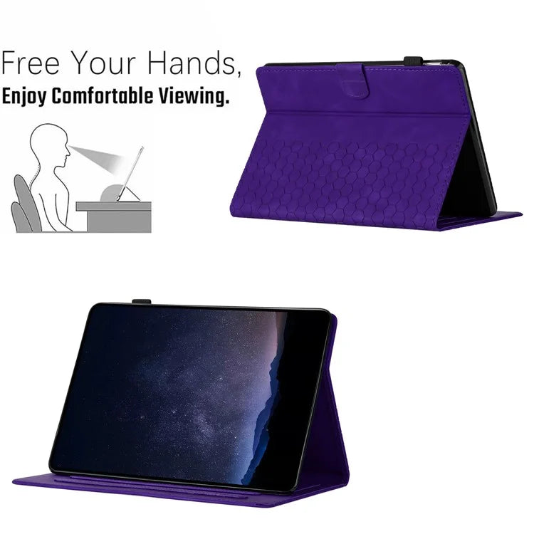 For Amazon Kindle Paperwhite (2021) Case Honeycomb Printed Leather Tablet Cover with Card Slot