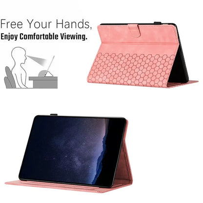 For Amazon Kindle Paperwhite (2021) Case Honeycomb Printed Leather Tablet Cover with Card Slot