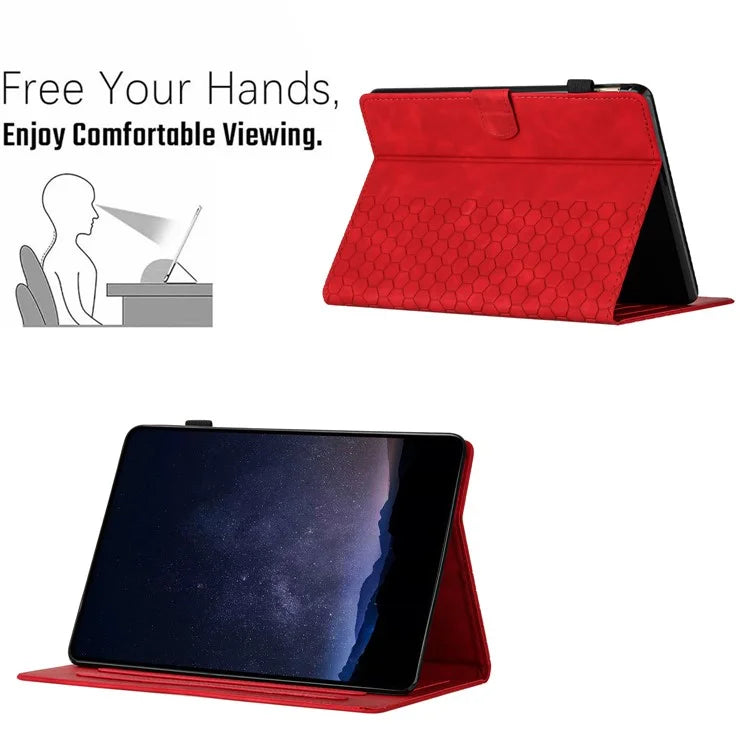 For Amazon Kindle Paperwhite (2021) Case Honeycomb Printed Leather Tablet Cover with Card Slot