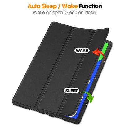 For Lenovo Xiaoxin Pad Pro 12.7 (2025) Stand Case Shock-Absorbent Leather Tablet Cover with Pen Slot