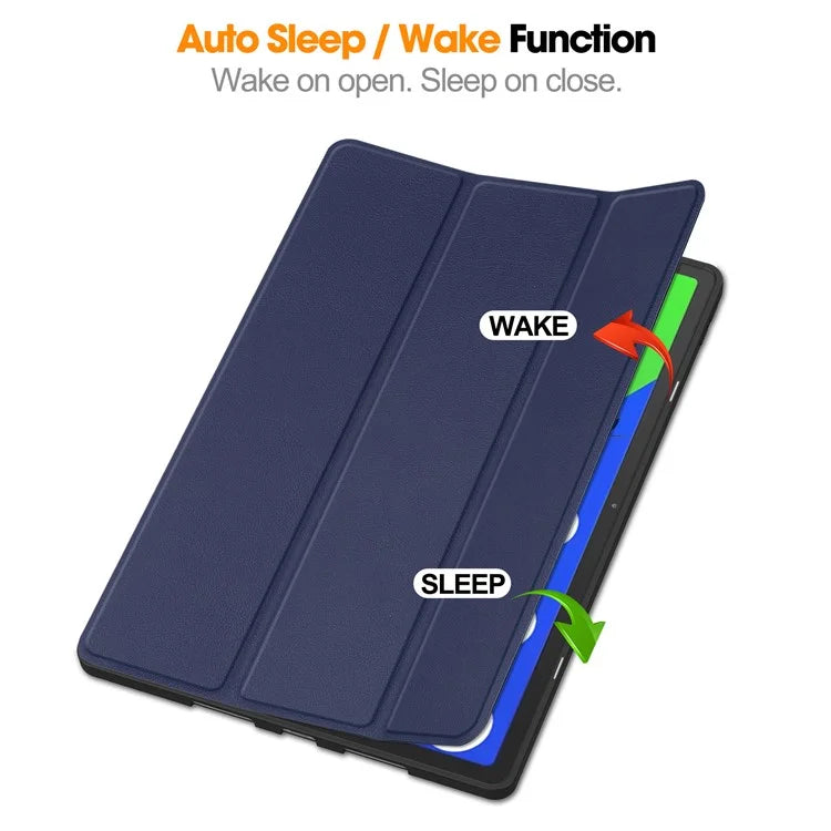 For Lenovo Xiaoxin Pad Pro 12.7 (2025) Stand Case Shock-Absorbent Leather Tablet Cover with Pen Slot