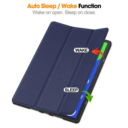 For Lenovo Xiaoxin Pad Pro 12.7 (2025) Stand Case Shock-Absorbent Leather Tablet Cover with Pen Slot