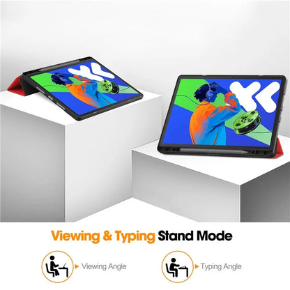 For Lenovo Xiaoxin Pad Pro 12.7 (2025) Stand Case Shock-Absorbent Leather Tablet Cover with Pen Slot