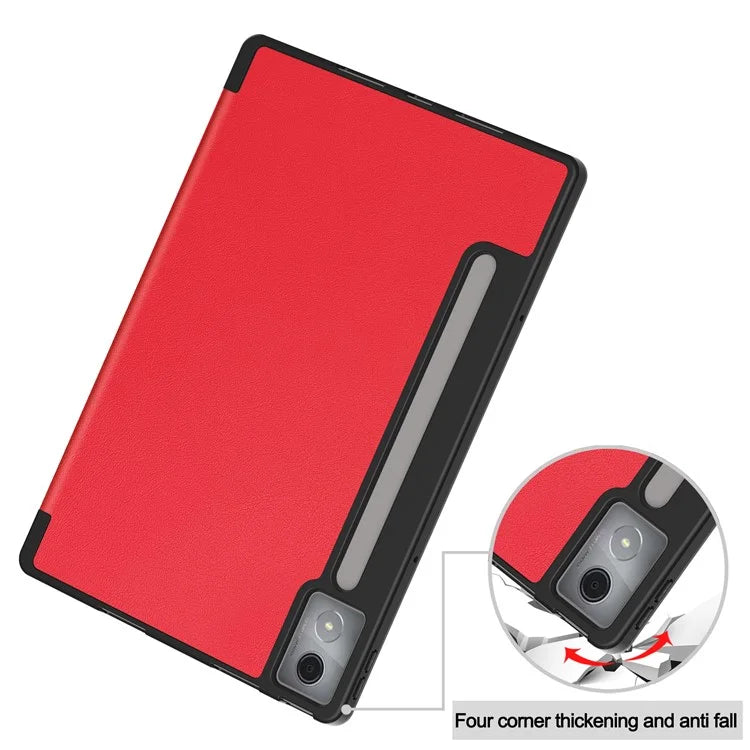 For Lenovo Xiaoxin Pad Pro 12.7 (2025) Stand Case Shock-Absorbent Leather Tablet Cover with Pen Slot