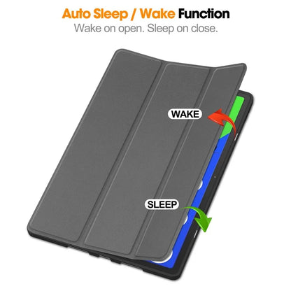 For Lenovo Xiaoxin Pad Pro 12.7 (2025) Stand Case Shock-Absorbent Leather Tablet Cover with Pen Slot
