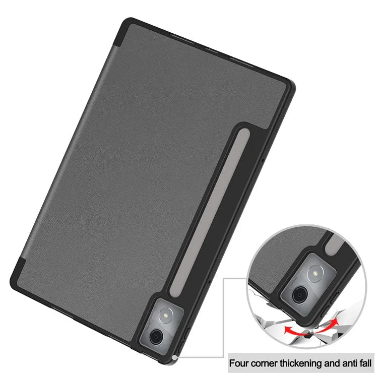 For Lenovo Xiaoxin Pad Pro 12.7 (2025) Stand Case Shock-Absorbent Leather Tablet Cover with Pen Slot