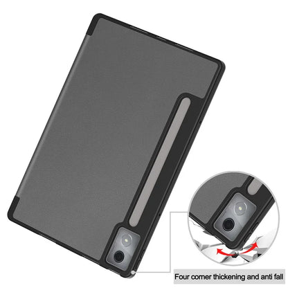 For Lenovo Xiaoxin Pad Pro 12.7 (2025) Stand Case Shock-Absorbent Leather Tablet Cover with Pen Slot