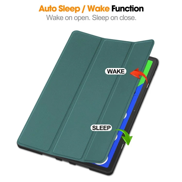 For Lenovo Xiaoxin Pad Pro 12.7 (2025) Stand Case Shock-Absorbent Leather Tablet Cover with Pen Slot