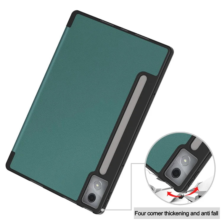 For Lenovo Xiaoxin Pad Pro 12.7 (2025) Stand Case Shock-Absorbent Leather Tablet Cover with Pen Slot
