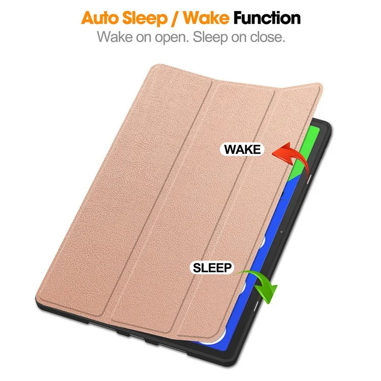 For Lenovo Xiaoxin Pad Pro 12.7 (2025) Stand Case Shock-Absorbent Leather Tablet Cover with Pen Slot