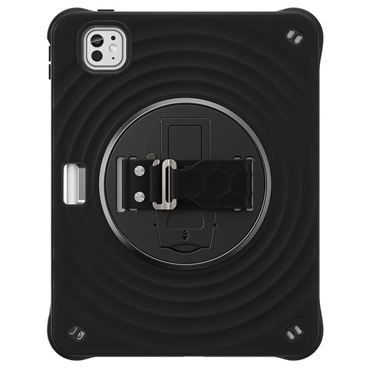 For iPad Pro 11 (2024) Case Hand Strap Kickstand TPU+PC+Silicone Tablet Cover