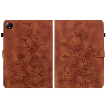 For Xiaomi Redmi Pad SE 4G 8.7 inch Case Lily Flower Imprint Card Slots Leather Tablet Cover