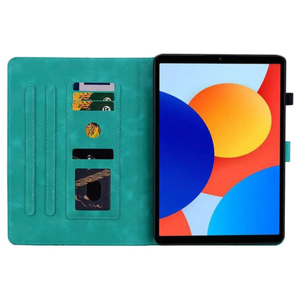 For Xiaomi Redmi Pad SE 4G 8.7 inch Case Lily Flower Imprint Card Slots Leather Tablet Cover
