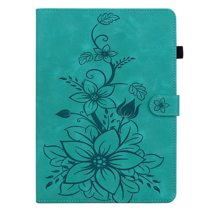 For Xiaomi Redmi Pad SE 4G 8.7 inch Case Lily Flower Imprint Card Slots Leather Tablet Cover
