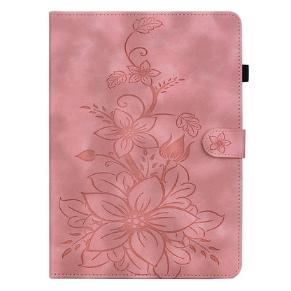 For Xiaomi Redmi Pad SE 4G 8.7 inch Case Lily Flower Imprint Card Slots Leather Tablet Cover