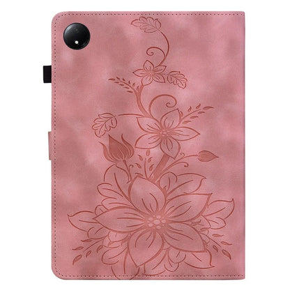 For Xiaomi Redmi Pad SE 4G 8.7 inch Case Lily Flower Imprint Card Slots Leather Tablet Cover