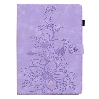 For Xiaomi Redmi Pad SE 4G 8.7 inch Case Lily Flower Imprint Card Slots Leather Tablet Cover