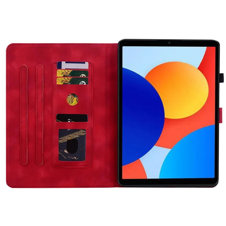 For Xiaomi Redmi Pad SE 4G 8.7 inch Case Lily Flower Imprint Card Slots Leather Tablet Cover