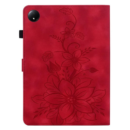 For Xiaomi Redmi Pad SE 4G 8.7 inch Case Lily Flower Imprint Card Slots Leather Tablet Cover