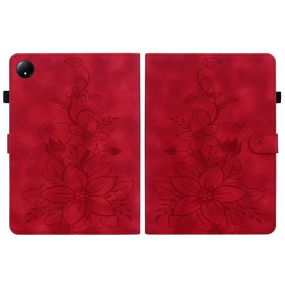 For Xiaomi Redmi Pad SE 4G 8.7 inch Case Lily Flower Imprint Card Slots Leather Tablet Cover