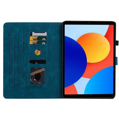 For Xiaomi Redmi Pad SE 4G 8.7 inch Case Lily Flower Imprint Card Slots Leather Tablet Cover