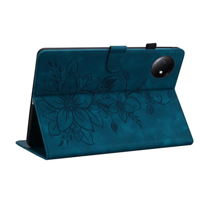 For Xiaomi Redmi Pad SE 4G 8.7 inch Case Lily Flower Imprint Card Slots Leather Tablet Cover