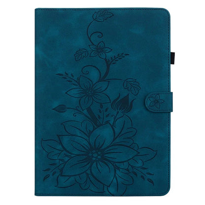 For Xiaomi Redmi Pad SE 4G 8.7 inch Case Lily Flower Imprint Card Slots Leather Tablet Cover