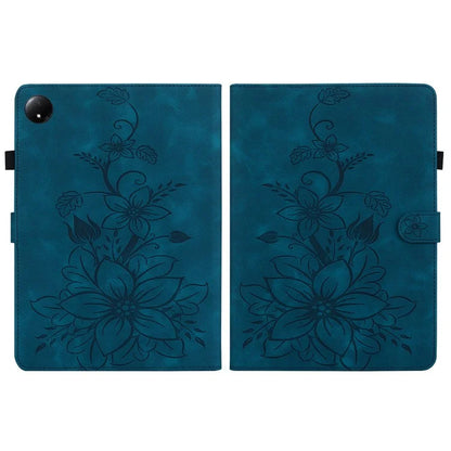 For Xiaomi Redmi Pad SE 4G 8.7 inch Case Lily Flower Imprint Card Slots Leather Tablet Cover