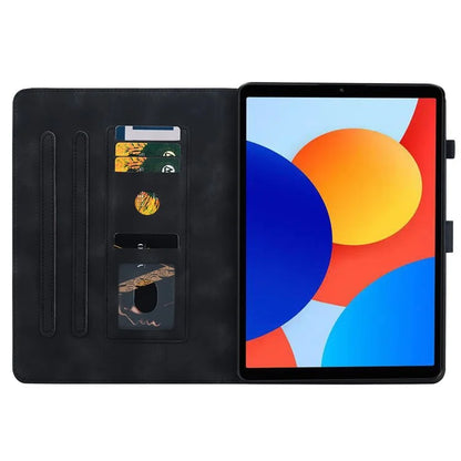 For Xiaomi Redmi Pad SE 4G 8.7 inch Case Lily Flower Imprint Card Slots Leather Tablet Cover