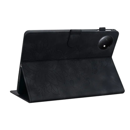 For Xiaomi Redmi Pad SE 4G 8.7 inch Case Lily Flower Imprint Card Slots Leather Tablet Cover