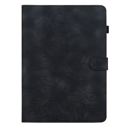 For Xiaomi Redmi Pad SE 4G 8.7 inch Case Lily Flower Imprint Card Slots Leather Tablet Cover