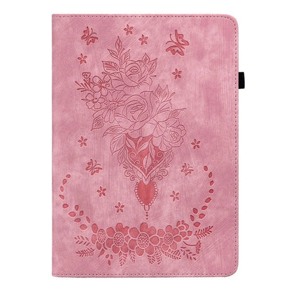 For Xiaomi Redmi Pad SE 4G 8.7 inch Case Card Holder Anti-Scratch Leather Cover Rose Flower Imprint