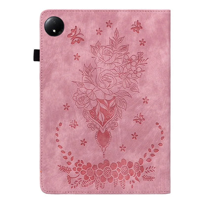 For Xiaomi Redmi Pad SE 4G 8.7 inch Case Card Holder Anti-Scratch Leather Cover Rose Flower Imprint