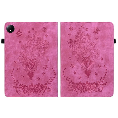 For Xiaomi Redmi Pad SE 4G 8.7 inch Case Card Holder Anti-Scratch Leather Cover Rose Flower Imprint
