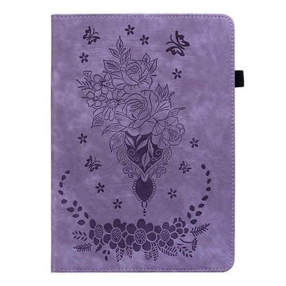 For Xiaomi Redmi Pad SE 4G 8.7 inch Case Card Holder Anti-Scratch Leather Cover Rose Flower Imprint