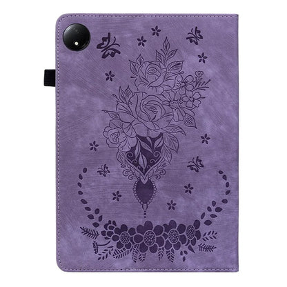 For Xiaomi Redmi Pad SE 4G 8.7 inch Case Card Holder Anti-Scratch Leather Cover Rose Flower Imprint