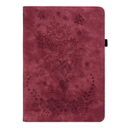 For Xiaomi Redmi Pad SE 4G 8.7 inch Case Card Holder Anti-Scratch Leather Cover Rose Flower Imprint