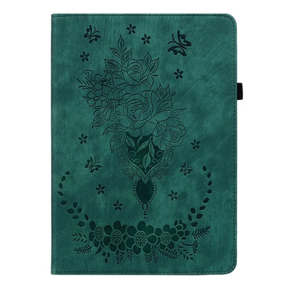 For Xiaomi Redmi Pad SE 4G 8.7 inch Case Card Holder Anti-Scratch Leather Cover Rose Flower Imprint