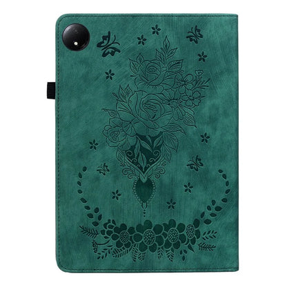For Xiaomi Redmi Pad SE 4G 8.7 inch Case Card Holder Anti-Scratch Leather Cover Rose Flower Imprint