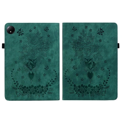 For Xiaomi Redmi Pad SE 4G 8.7 inch Case Card Holder Anti-Scratch Leather Cover Rose Flower Imprint