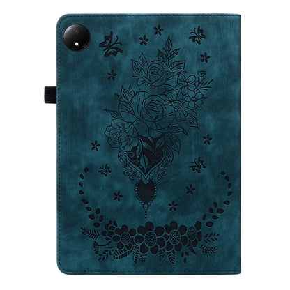 For Xiaomi Redmi Pad SE 4G 8.7 inch Case Card Holder Anti-Scratch Leather Cover Rose Flower Imprint