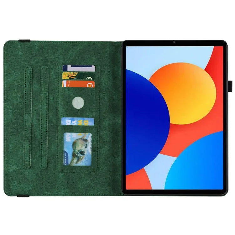 For Xiaomi Redmi Pad SE 4G 8.7 inch Case Butterfly Flower Imprint PU Leather Tablet Cover with Card Slots