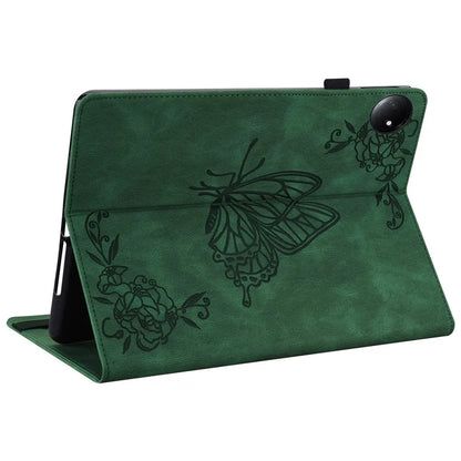For Xiaomi Redmi Pad SE 4G 8.7 inch Case Butterfly Flower Imprint PU Leather Tablet Cover with Card Slots