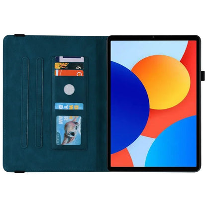 For Xiaomi Redmi Pad SE 4G 8.7 inch Case Butterfly Flower Imprint PU Leather Tablet Cover with Card Slots